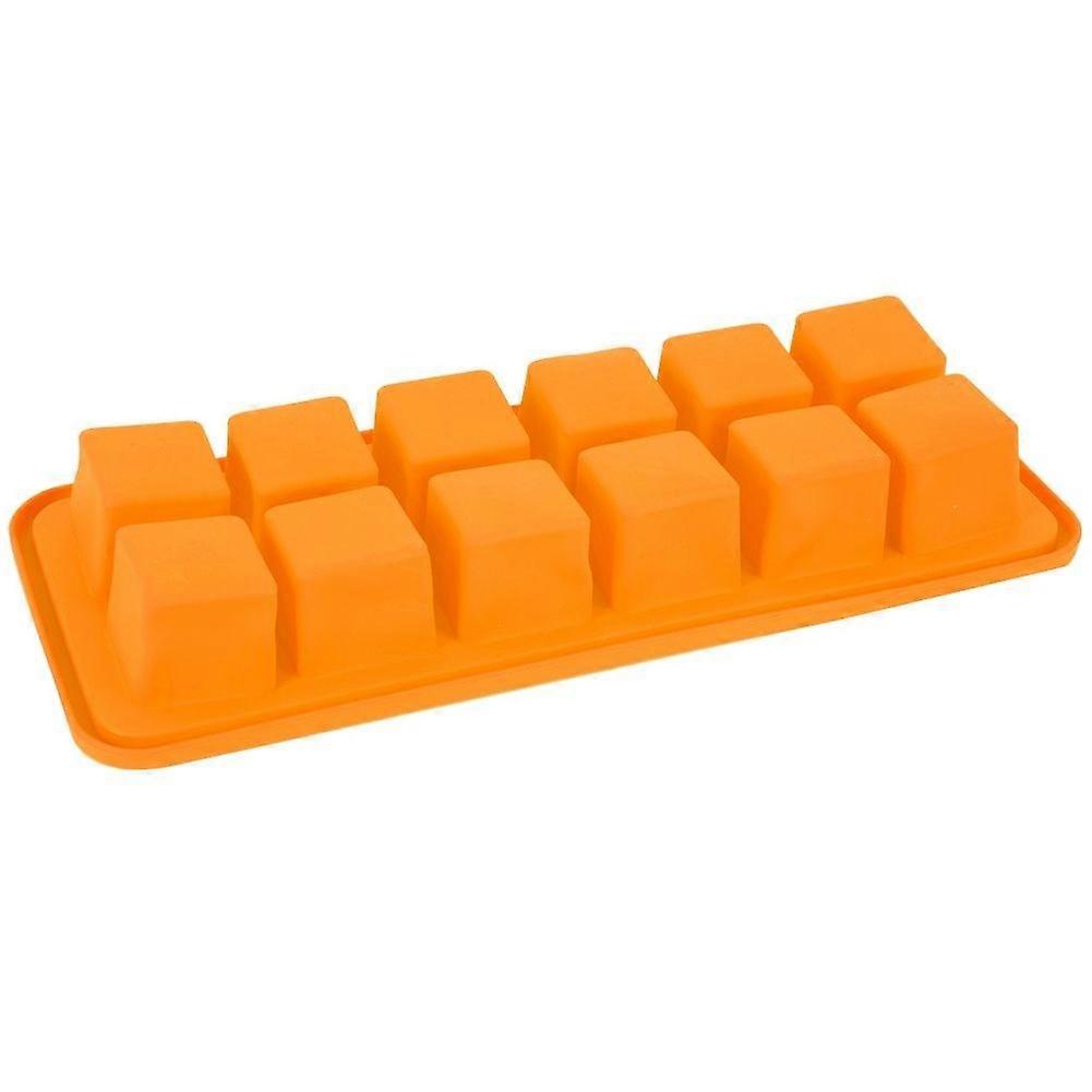 Ice mold for 12 cube-shaped ice cubes with engraved dots