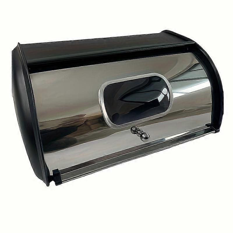 「スペースセーバー」大容量のステンレス製パン箱、覗き窓付き - パン、ペストリー、ドライフード用の多機能キッチン収納容器