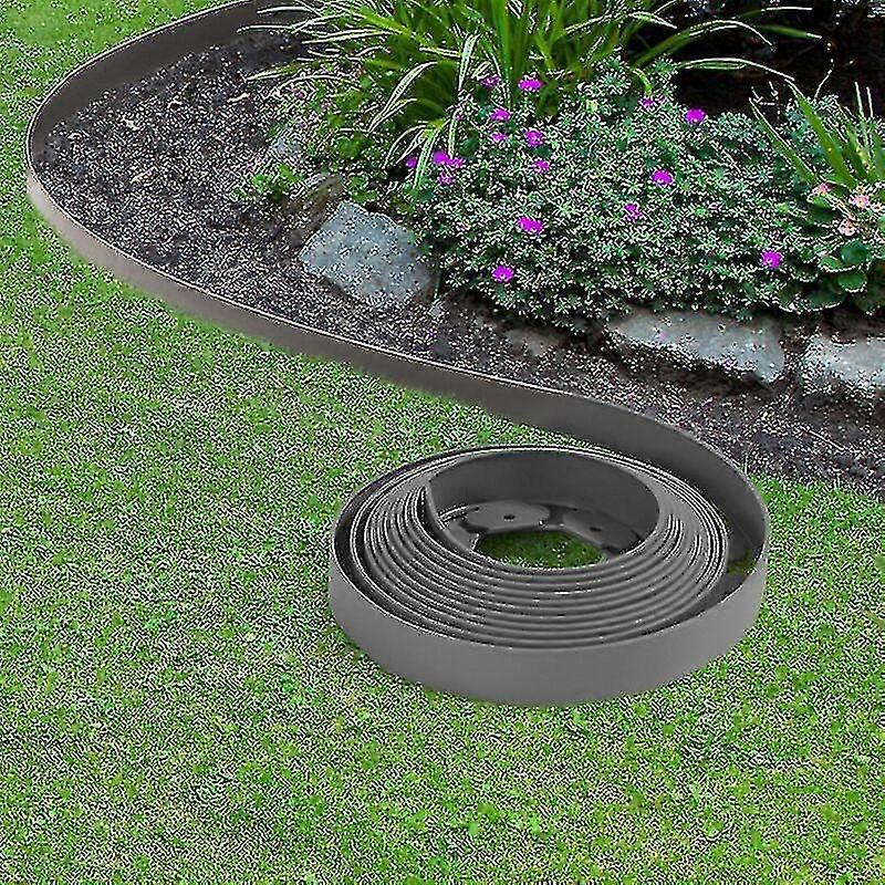 Flexible Garden Border 10 M Anthracite Gray Height 5 Cm + 30 Stakes