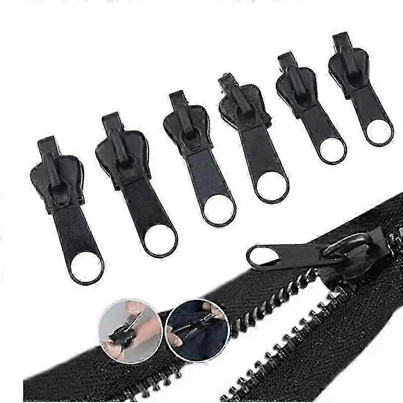 6pcs Reversible Zipper Double Sided Zip Head Puller Fixer Jacket Sliders Repair Replacement Tools