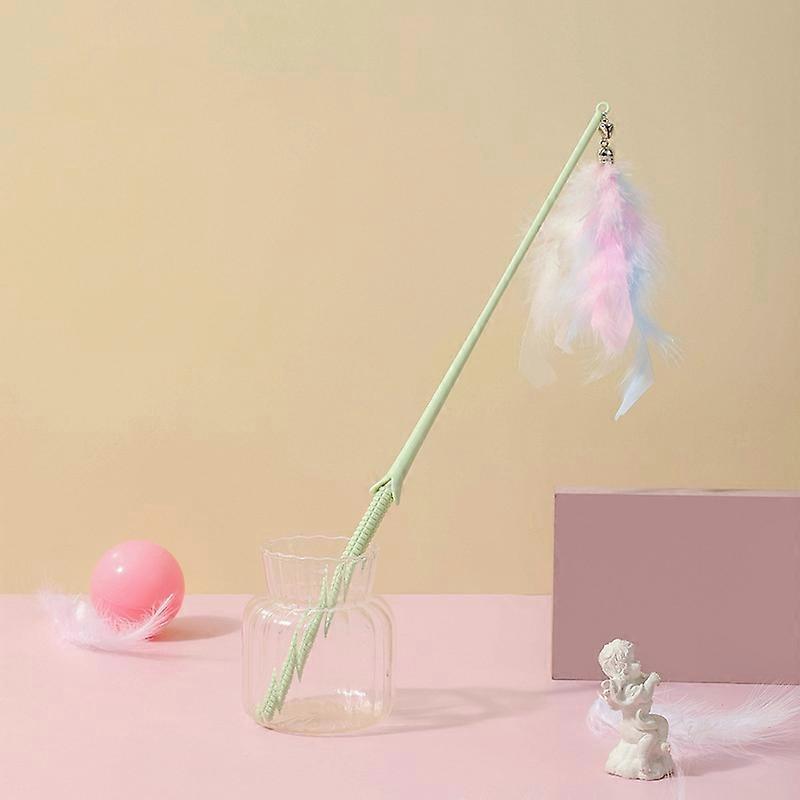 Detachable Bell and Feather Cats Teaser Corn Green