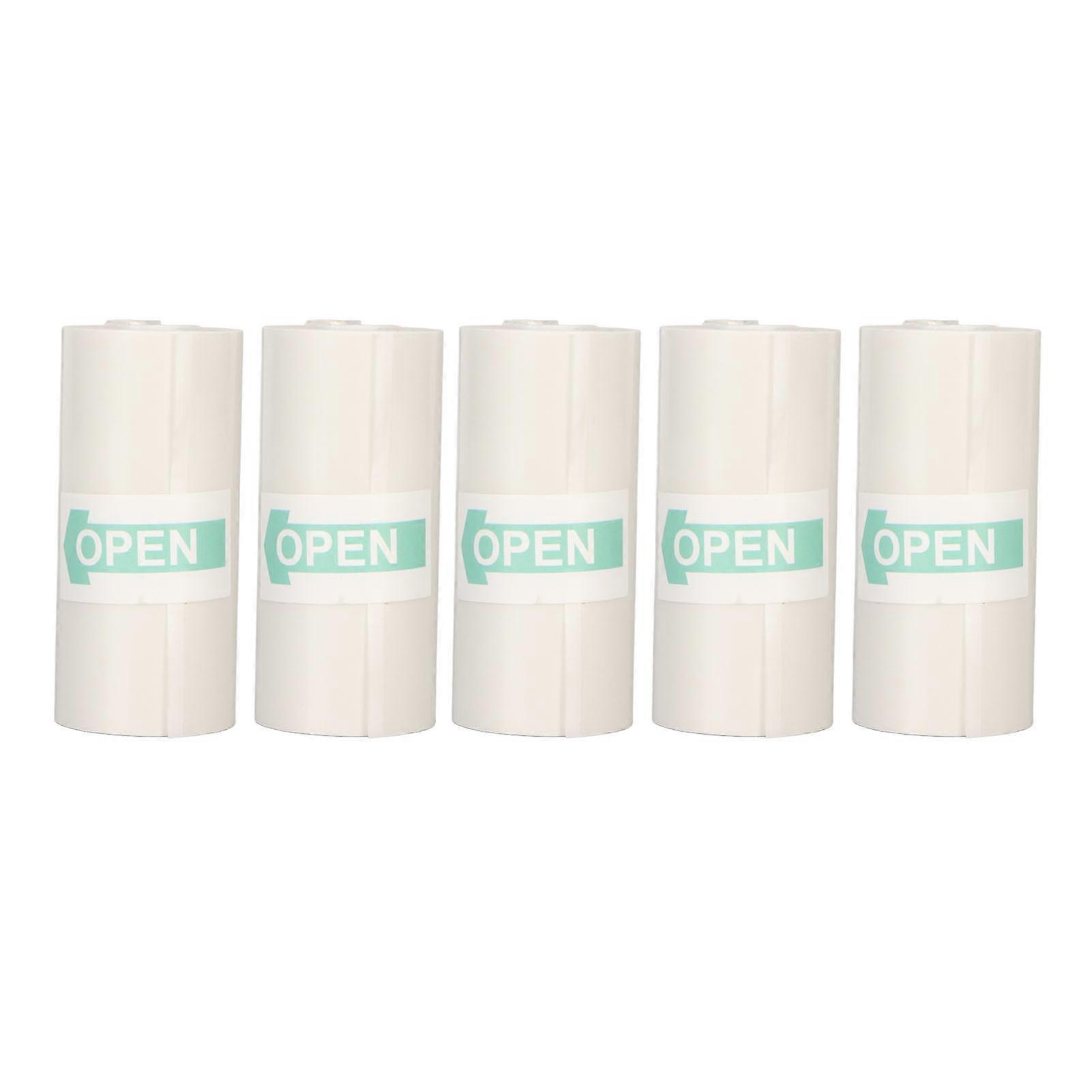 5 Rolls Adhesive Thermal Paper 2.2in Long 1in Wide Printing Transparent Thermal Sticker Paper for Photo Document Webpage