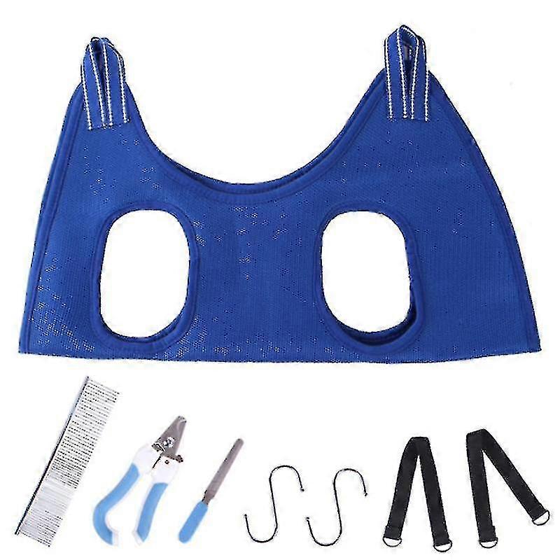 Pet Dog Grooming Hammock Harness With Nail Clippers, Trimmer, Nail File, Comb,breathable Dog Hammock Restraint Bag, Dog Grooming Sling Helper F-b