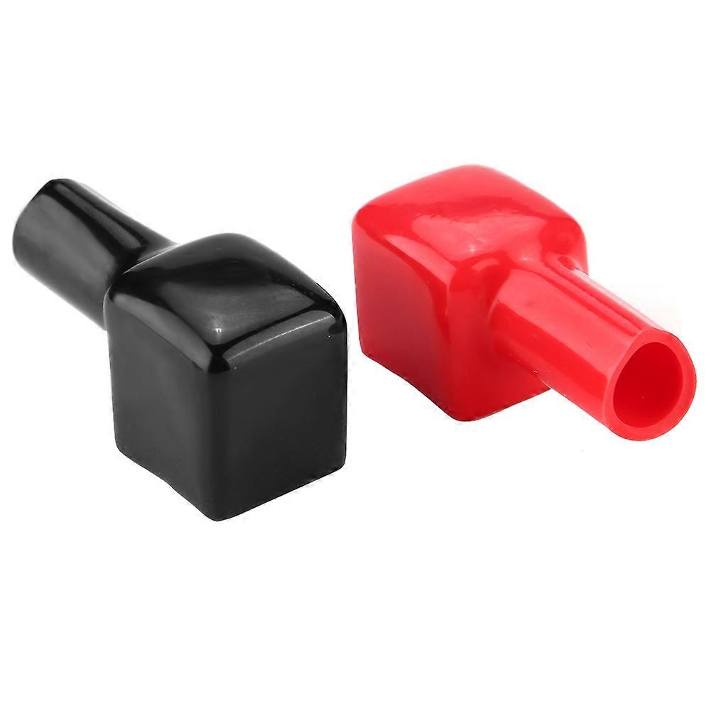 2pcs Car Battery Terminal Caps Covers Positive and Negative Black & Red