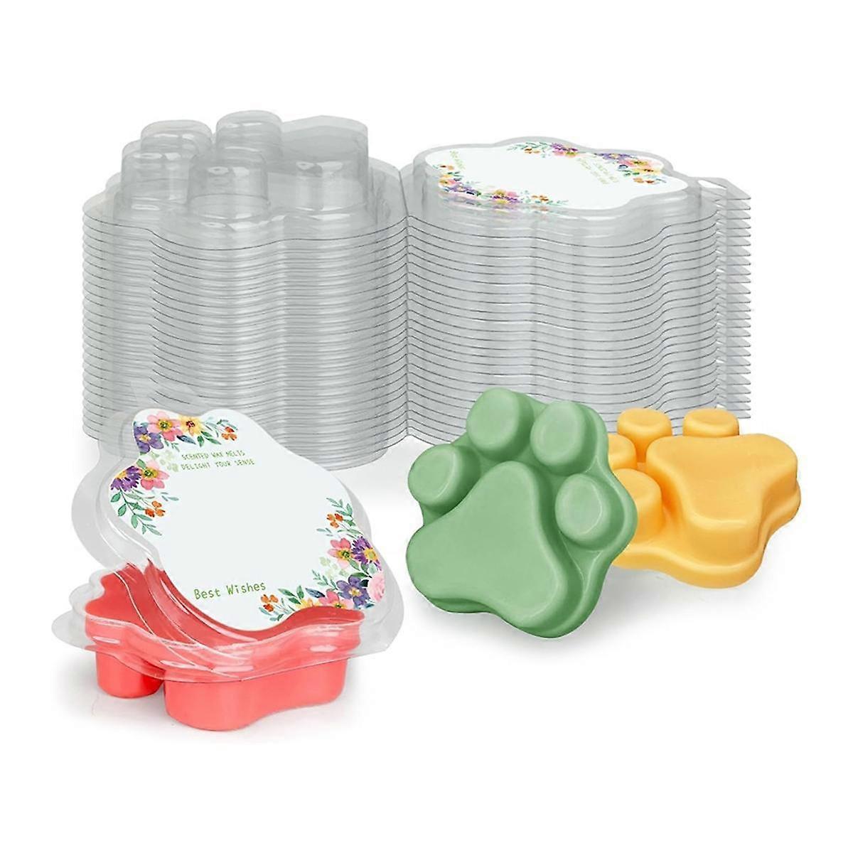 25 Pack Wax Melting Molds, Cat'S PawTransparent Empty Plastic Wax Melting Container for Tart Candle