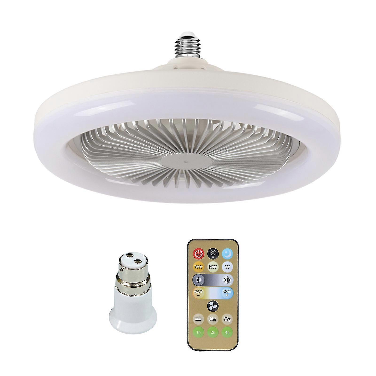 Led Ceiling Fan 30w Cooler Fan With Remote 2800k-6500k Home Lighting