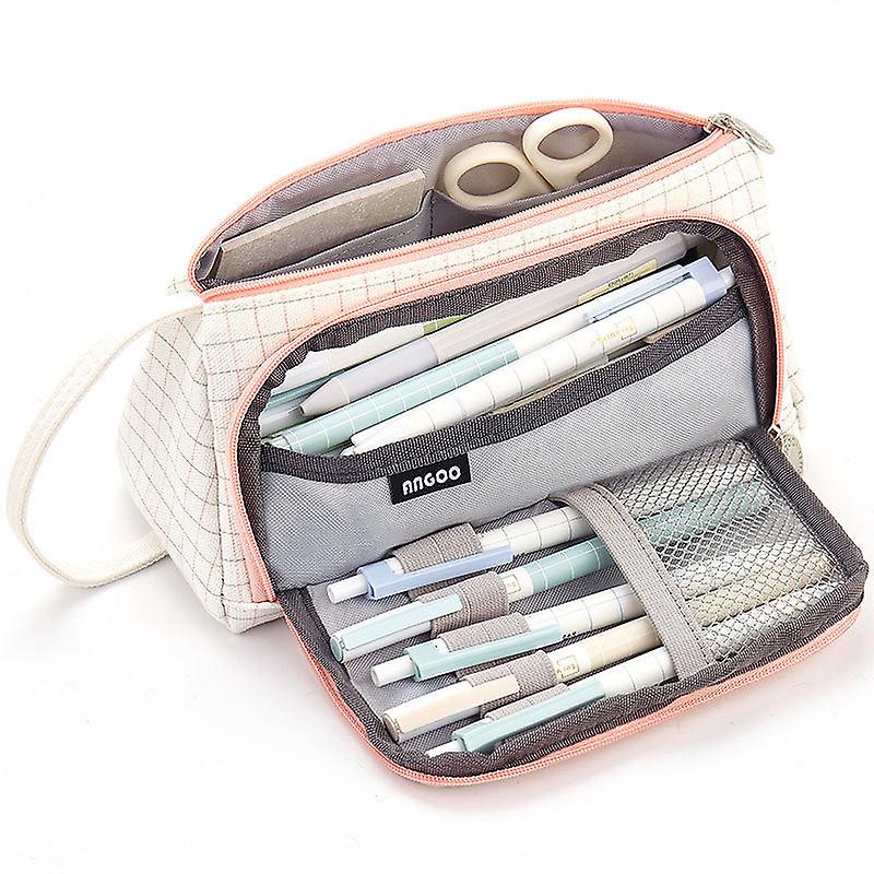 Multifunctional Canvas Stationery Box, Student Large Capacity Pencil Case