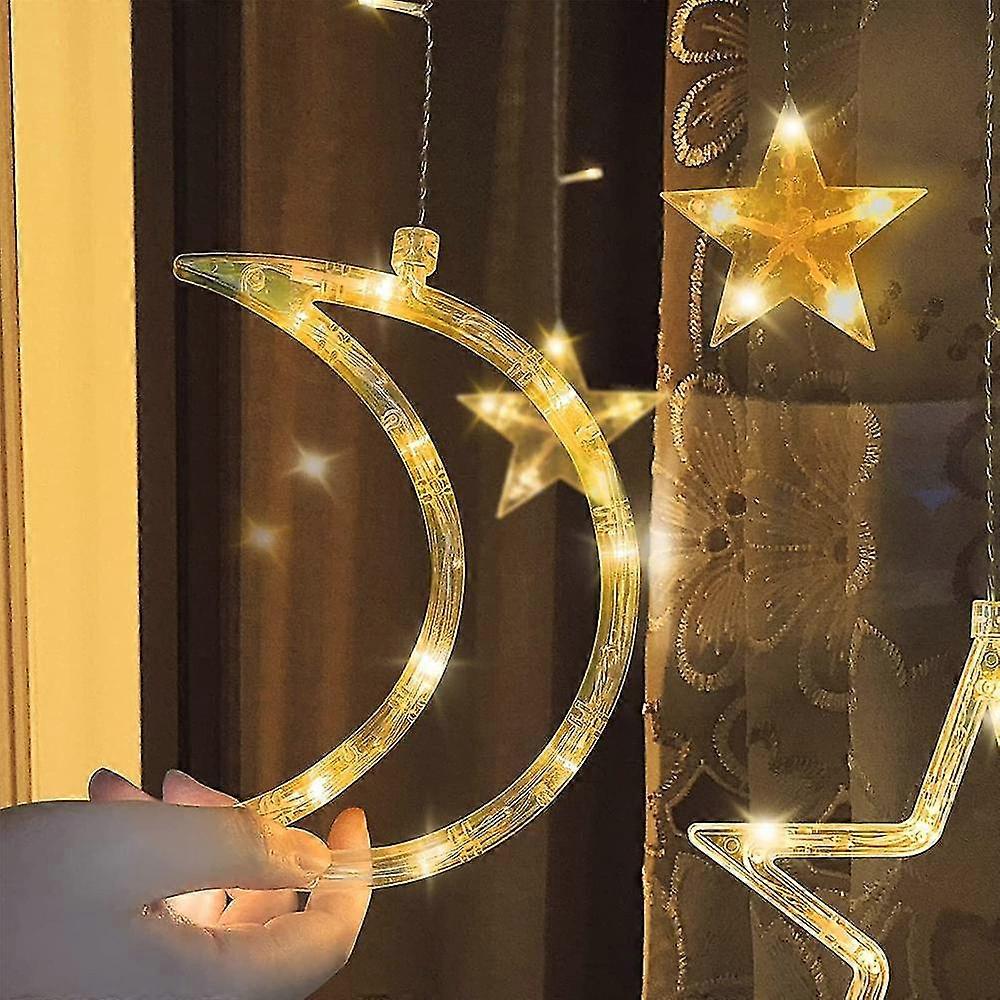 Solar Star Moon String Lights With Remote Control 8