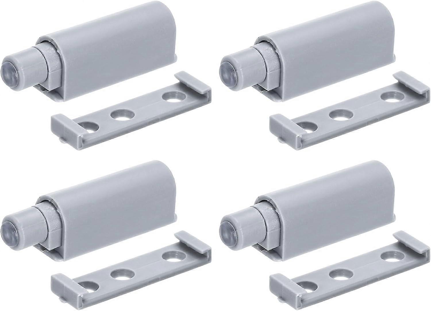 Non-Magnetic Push Latches, 4Pcs Push to Open Door Latch, Non-Magnetic Touch Latches for Wardrobe, Door, Cupboard Drawers, Grey