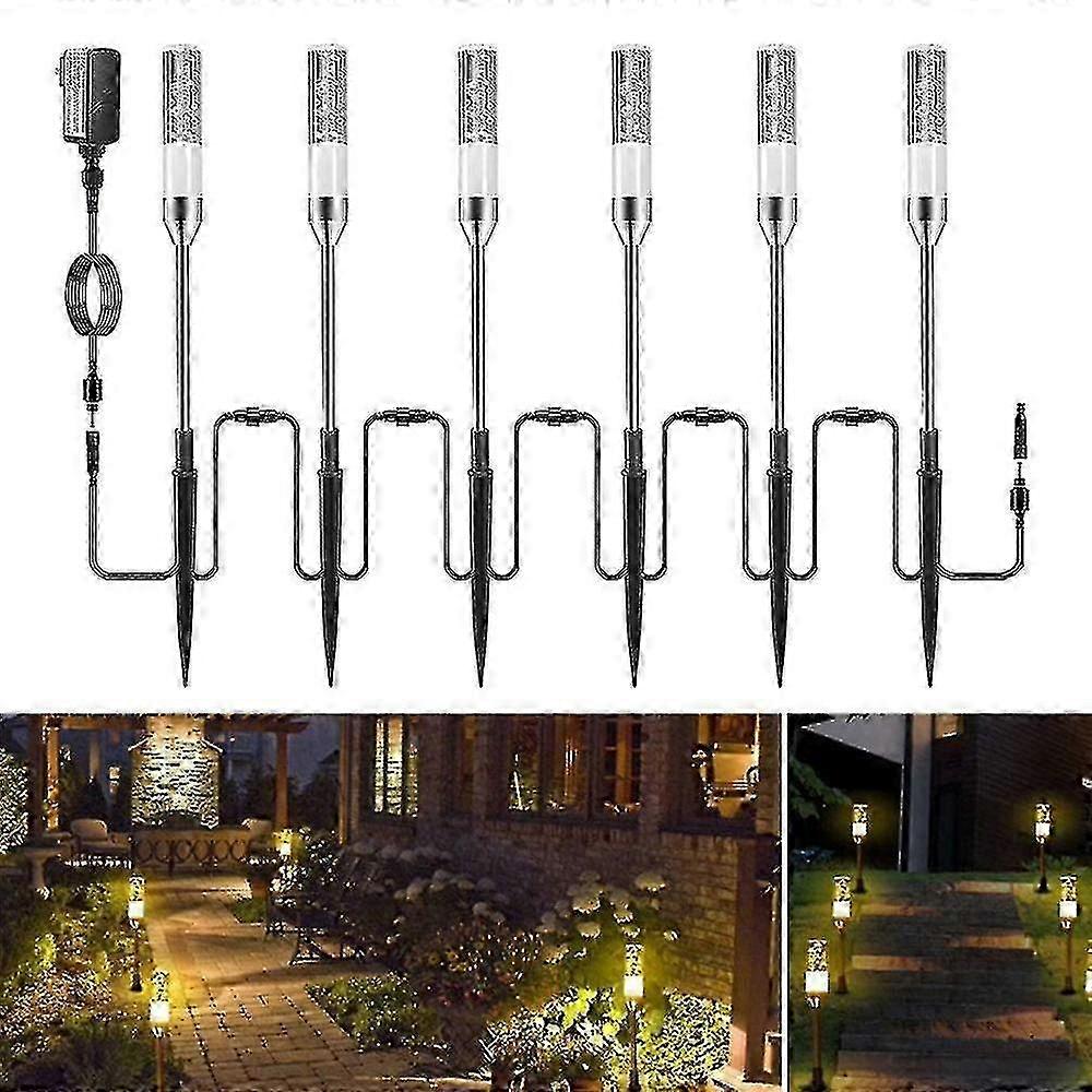 Le luci paesaggistiche a bassa tensione possono estendersi alle luci del percorso a LED, illuminazione del paesaggio 12 volt 6 in 1 bolla di cristallo impermeabile acrilico pressofuso Spike Lights