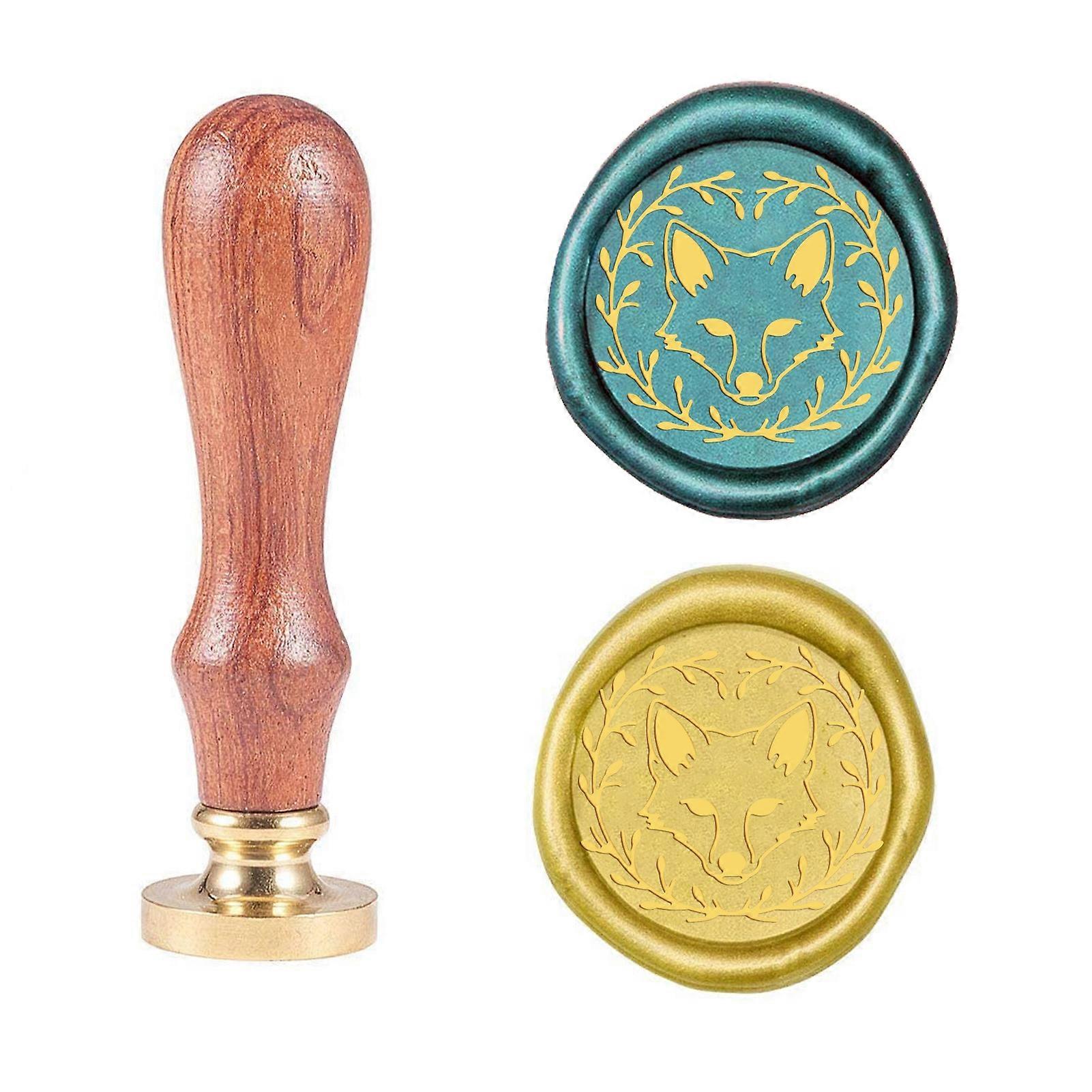 Fox pattern Wax Seal Stamp With Removable Vintage Retro Brass Head