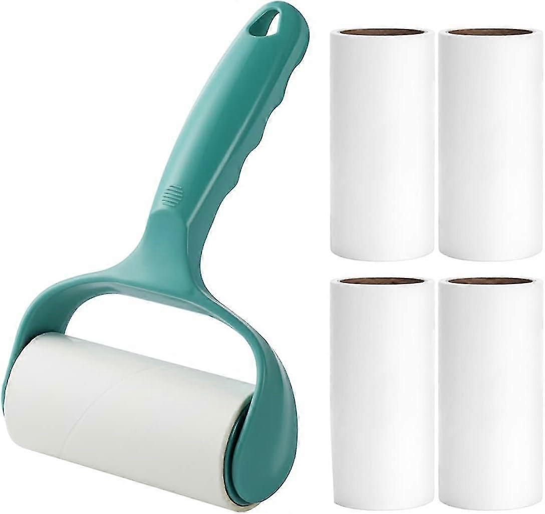 Lint Rollers for Clothes Couch Furniture, Reusable Sticky Rollers for Pet Hair, Easy to Use Lint Roller 1 Handle with 5 Refills (Daisy White)