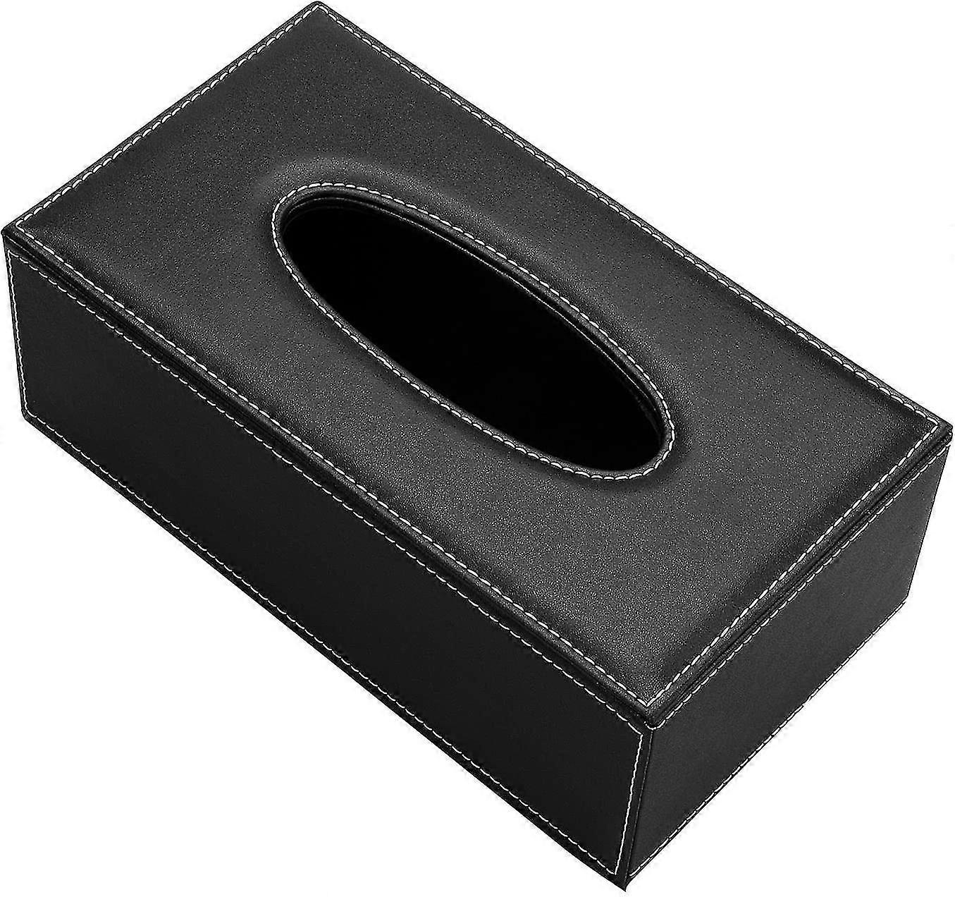 Leather Rectangular Tissue Napkin Paper Box Holder (1 Piece, White)