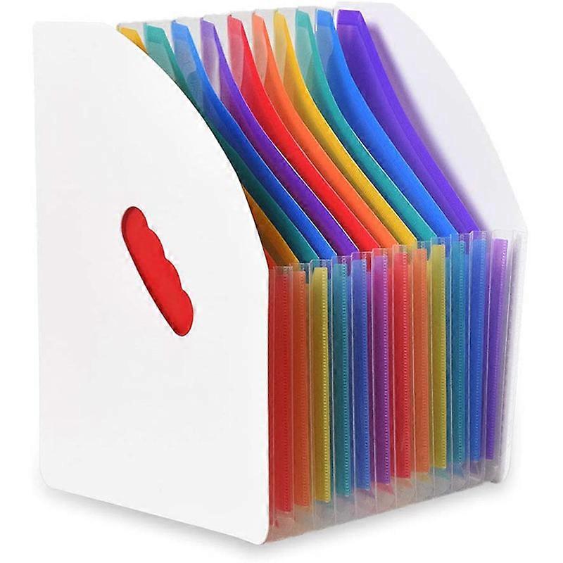 Utvide File Holder Folder Stående A4 Vertikal File Organizer Basket Desktop 13 Lommer File Hol