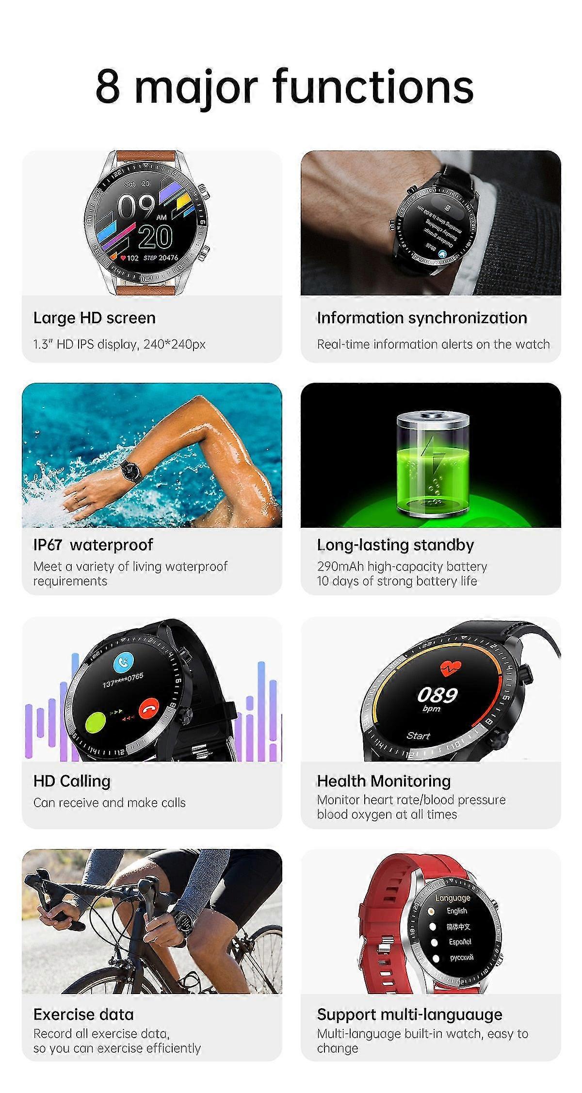 Reloj inteligente gt05 hombre smartwatch ecg ppg impermeable