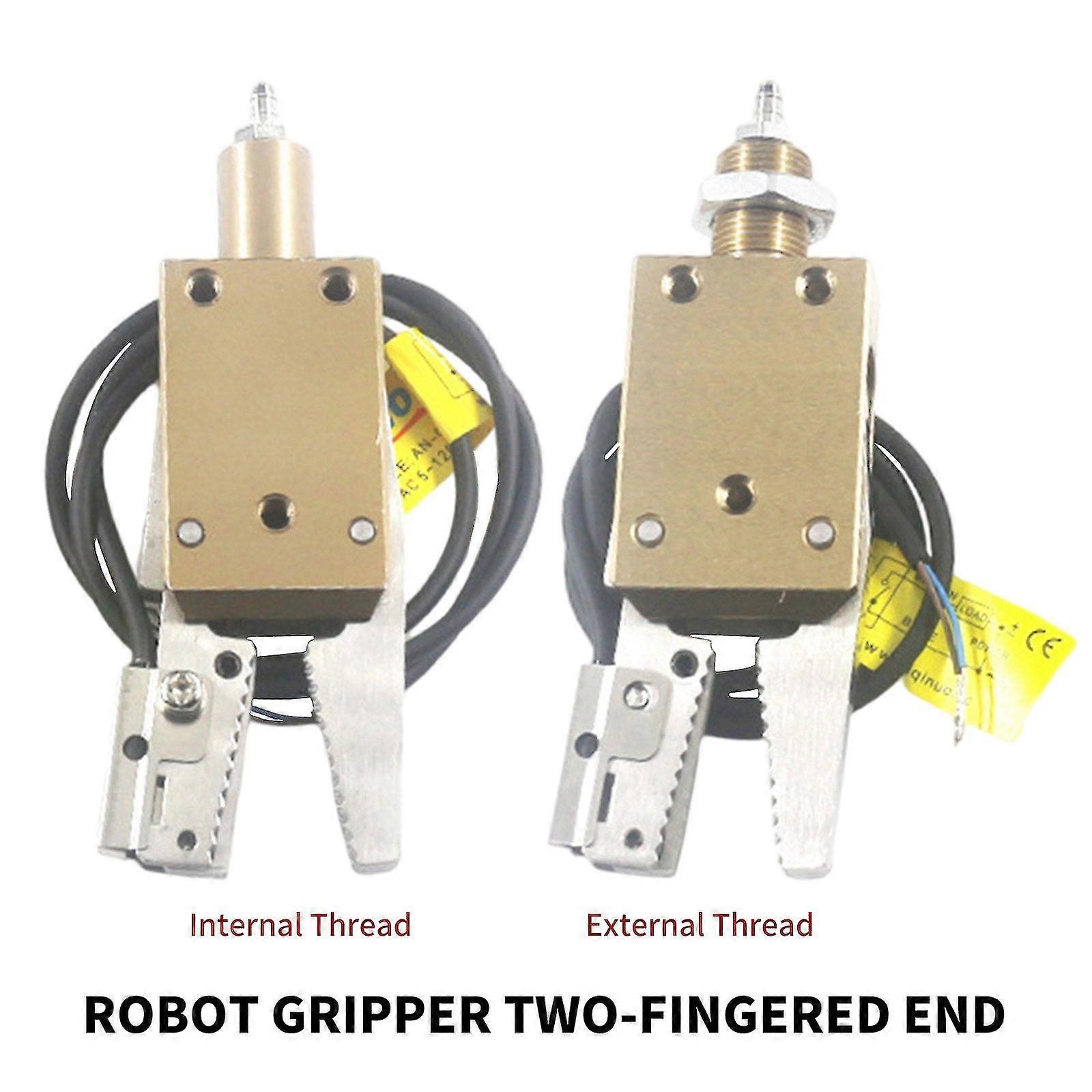 Robot gripper two-fingered end of arm tooling replacement for external thread for internal thread