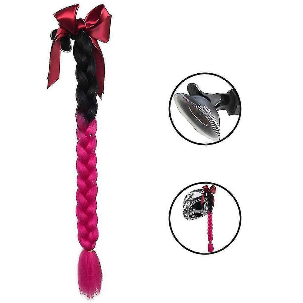 helmet braid motorcycle woman helmet braids twist sucker dual pigtail ponytail braids for helmet