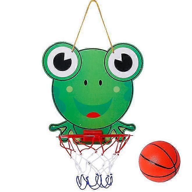 屋内ミニバスケットボールフープセット2ピース漫画ミニバスケットボールフープ - 屋内ホームオフィススポ用ボール付きキッズマウントミニハンギングバスケットボールボード