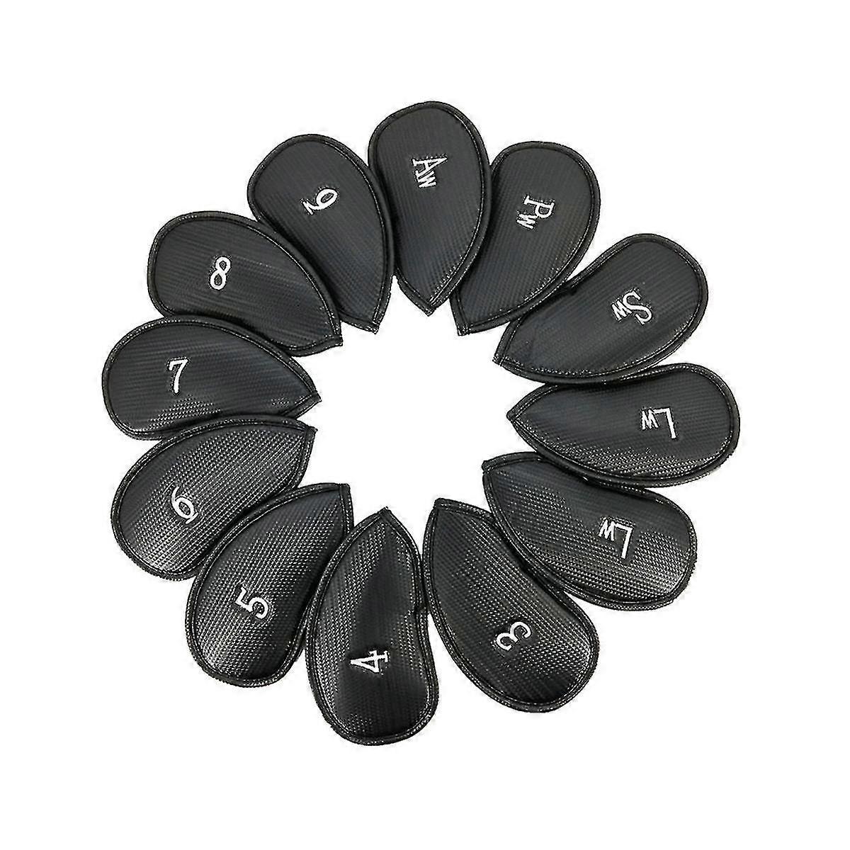 12 قطعة غطاء رأس من الحديد الغولف يغطي غطاء قبعة من جلد البولي يوريثان مجموعة غطاء غطاء رأس نادي الجولف [xc]