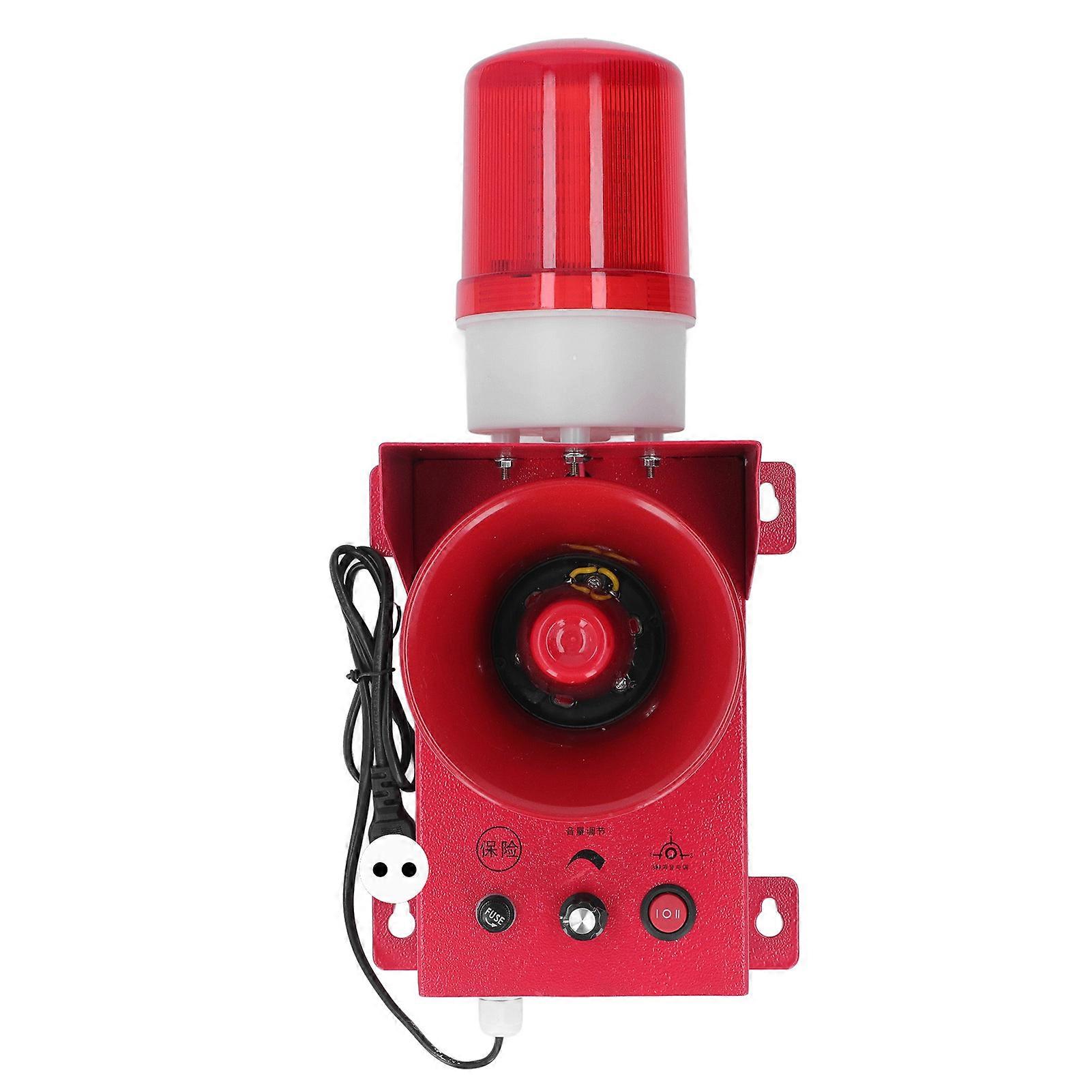 Industrial Siren Alarm Waterproof 130db Volume Adjustable High Power Emergency Strobe Sound Light Alarm for Mine Factory EU Plug 220V