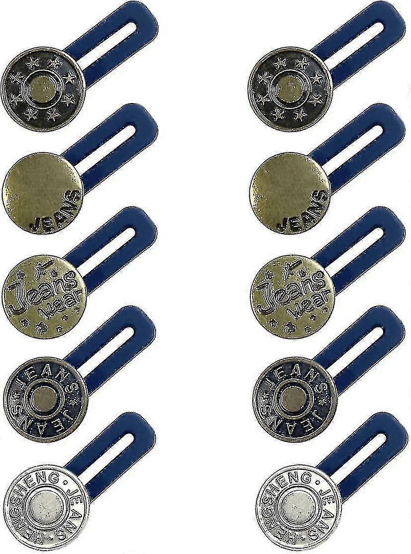 10 Pcs Extender Button, Flexible Adjustable Waist Elastic Extender Button, Invisible No-sew Extend Buttons For Women Men"s Pants Jeans Skirts Suppli T