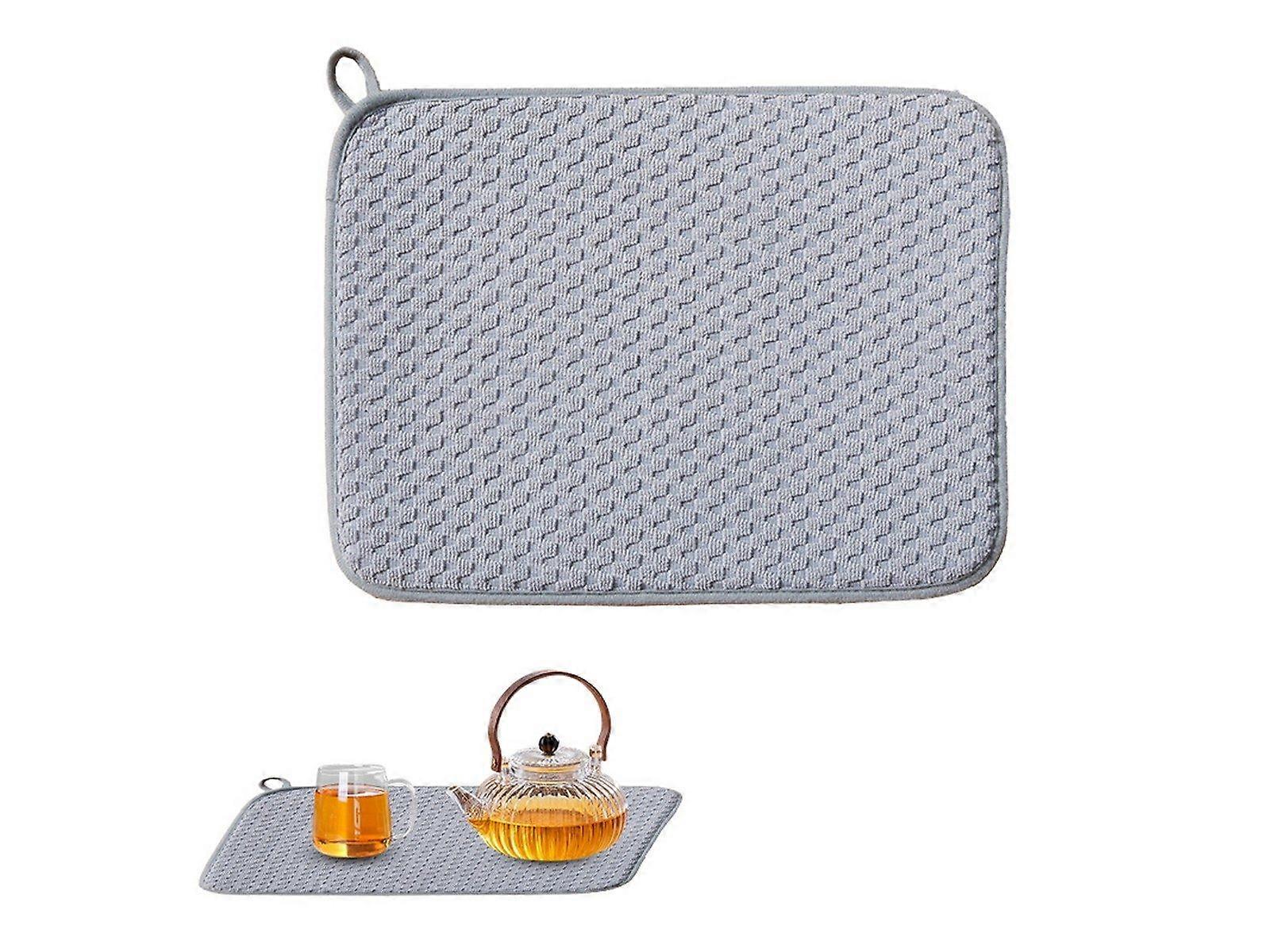 1Pc 45x60cm Microfiber Dish Drying Mat Kitchen Dish Absorbent Drainer Mat