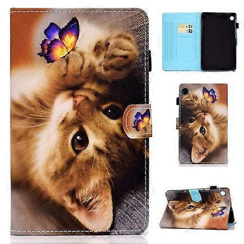 For Samsung Galaxy Tab A9+ Colored Drawing Stitching Horizontal Flip Leather Tablet Case with Card Slots