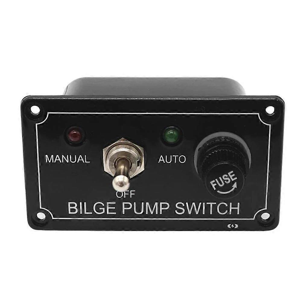 3 Way DC 12V Fused Marine Bilge Pump Switch Panel for LED Boat Yacht RV ATV UTV Manual-Off-Auto Switch with LED Indicator Light