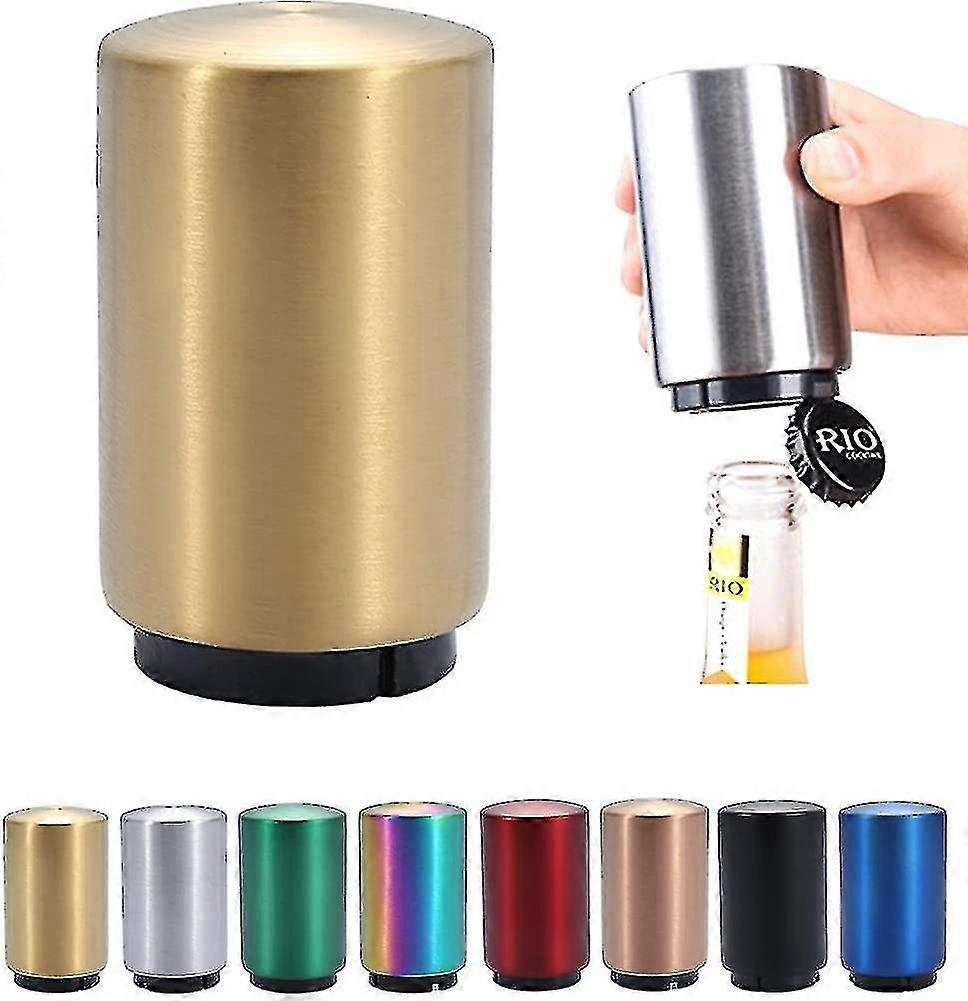 Magnetic Bottle Opener. Stainless Steel Automatic Beer Bottle Opener. Push-pull