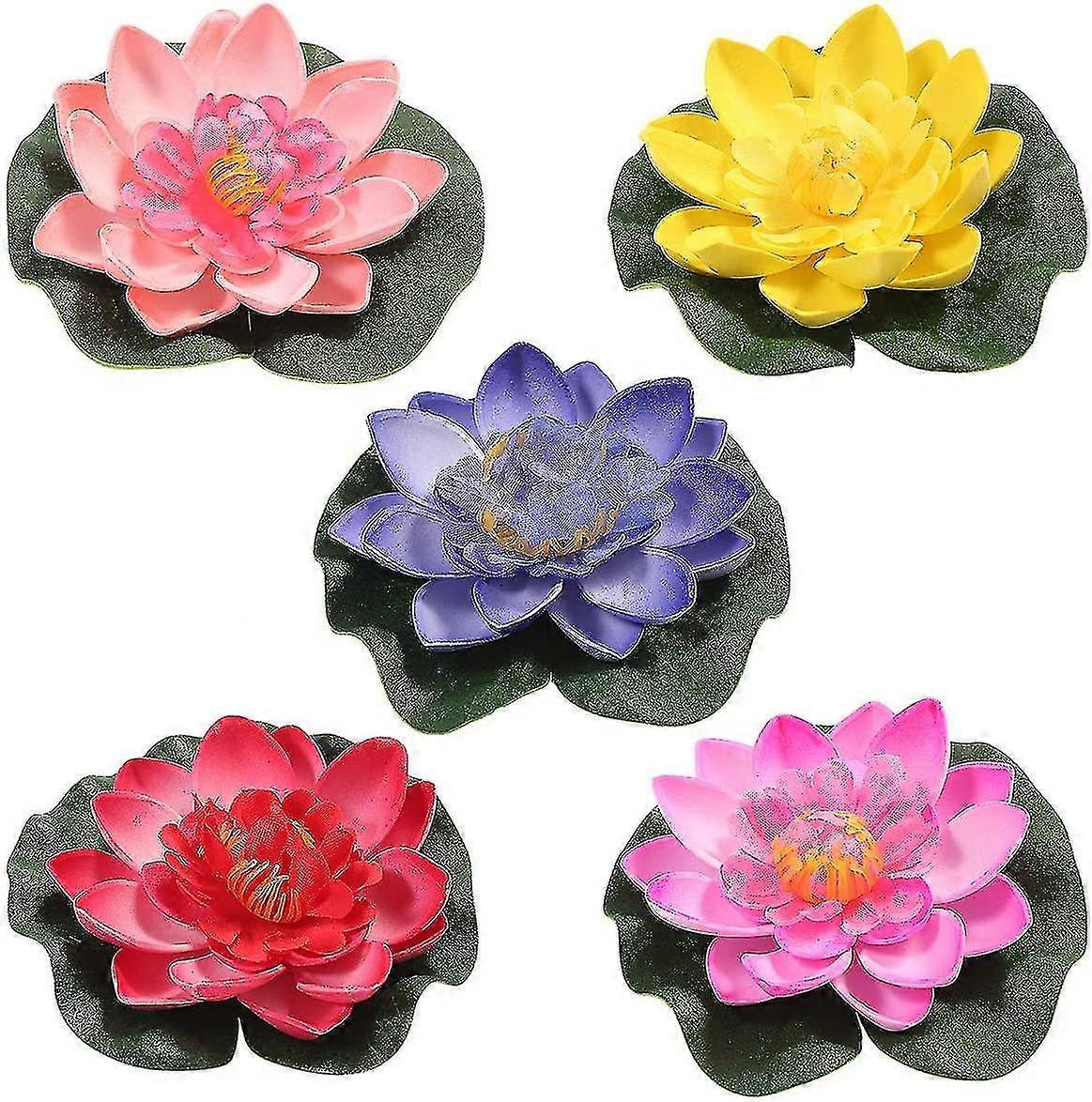 5 Pcs Artificial Water Lily Floating Lotus