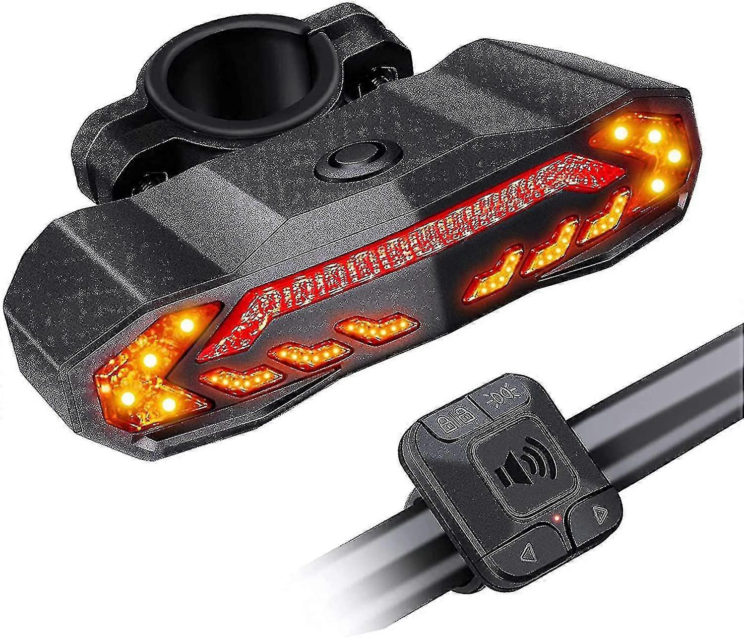 Bicycle Alarm With Remote Control, Bicycle Rear Light, 110 Db Loud Anti-theft Bicycle Alarm