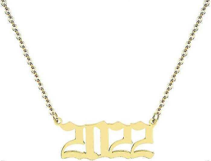 Rustfrit stål Fødselsår Nummer Vedhæng Halskæde Til Kvinder,1980-2022