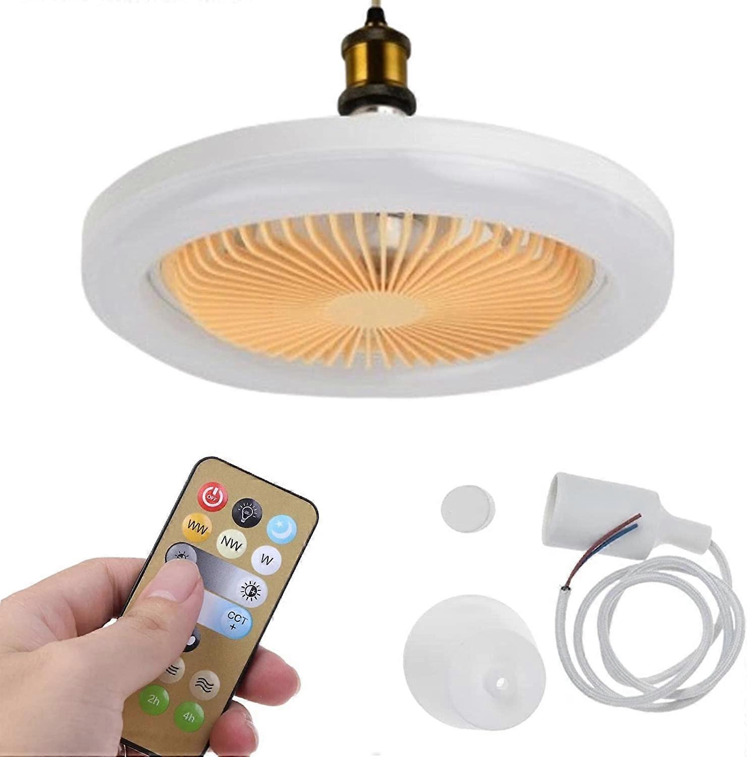 ceasnitis 2 in 1 Ceiling Fans with LED Lights Remote Control Smart Timing 30W 3 Color Dimmable and 3 Speed Wind Ceiling Fan with Lights for Bedroom Li