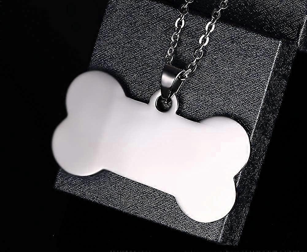 Date Bone Shape Dog Tag Pendent