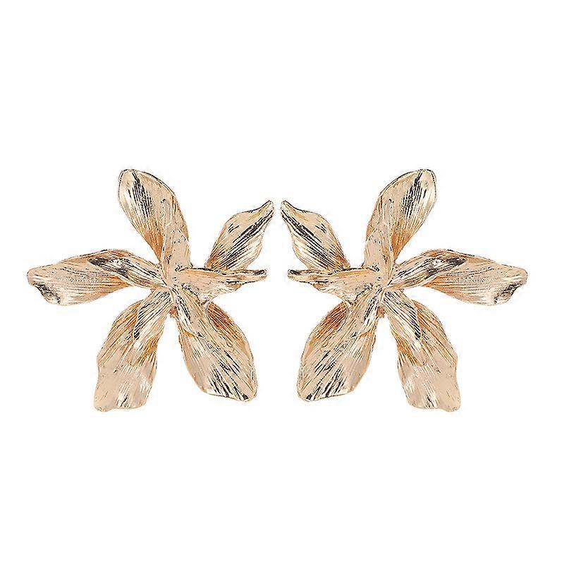 1 Pair Flower Shape Five Petals Simple All-match Stud Earring Fashion Accessory