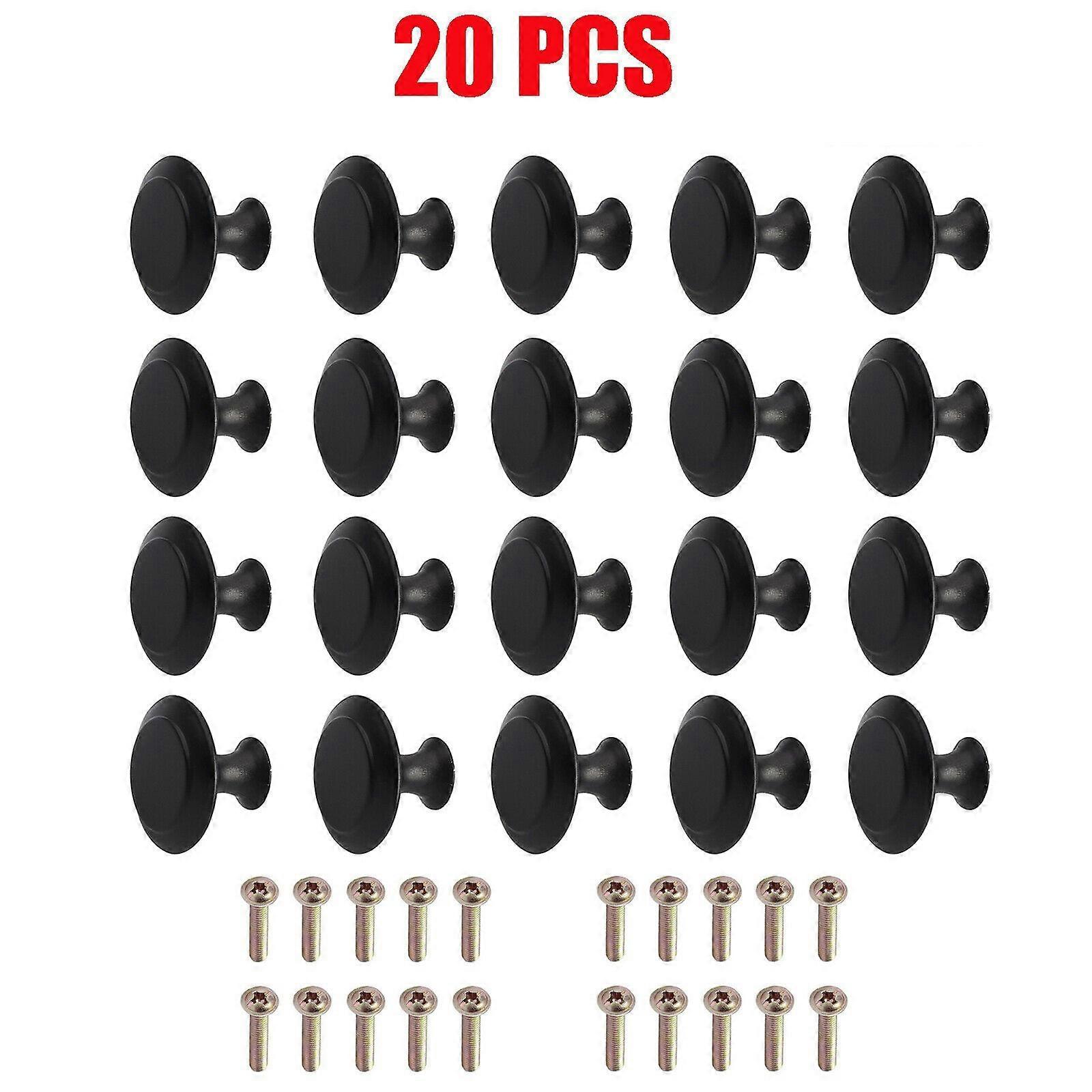 20PCS Door Knobs Vintage Drawer Knobs Handles Furniture Cabinet Knobs for Kitchen Cupboards (Black)