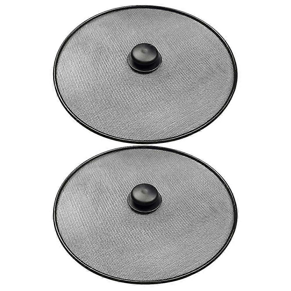 2pcs Splatter Screen Grease Screen Fry Pan Splatter Screen Mesh Pot Pan Lids