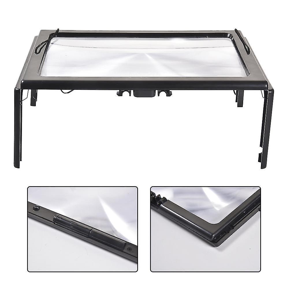 File Folders Foldable And Portable Rectangular Magnifying Glass With Ultra Bright Led Light