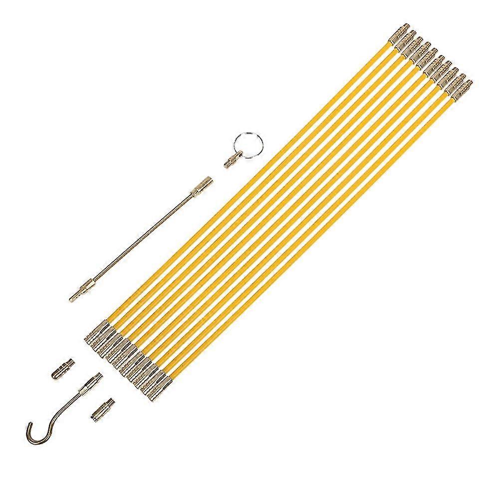 10Pcs Fish Tape Rods Fiberglass Cable Access Tool Kit Electrical Cable Threader Running Puller 0.4