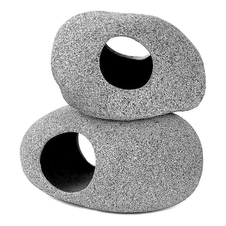 2 Pack Stackable Rock Cave Hidden Farmed Hideout Aquarium Decorations