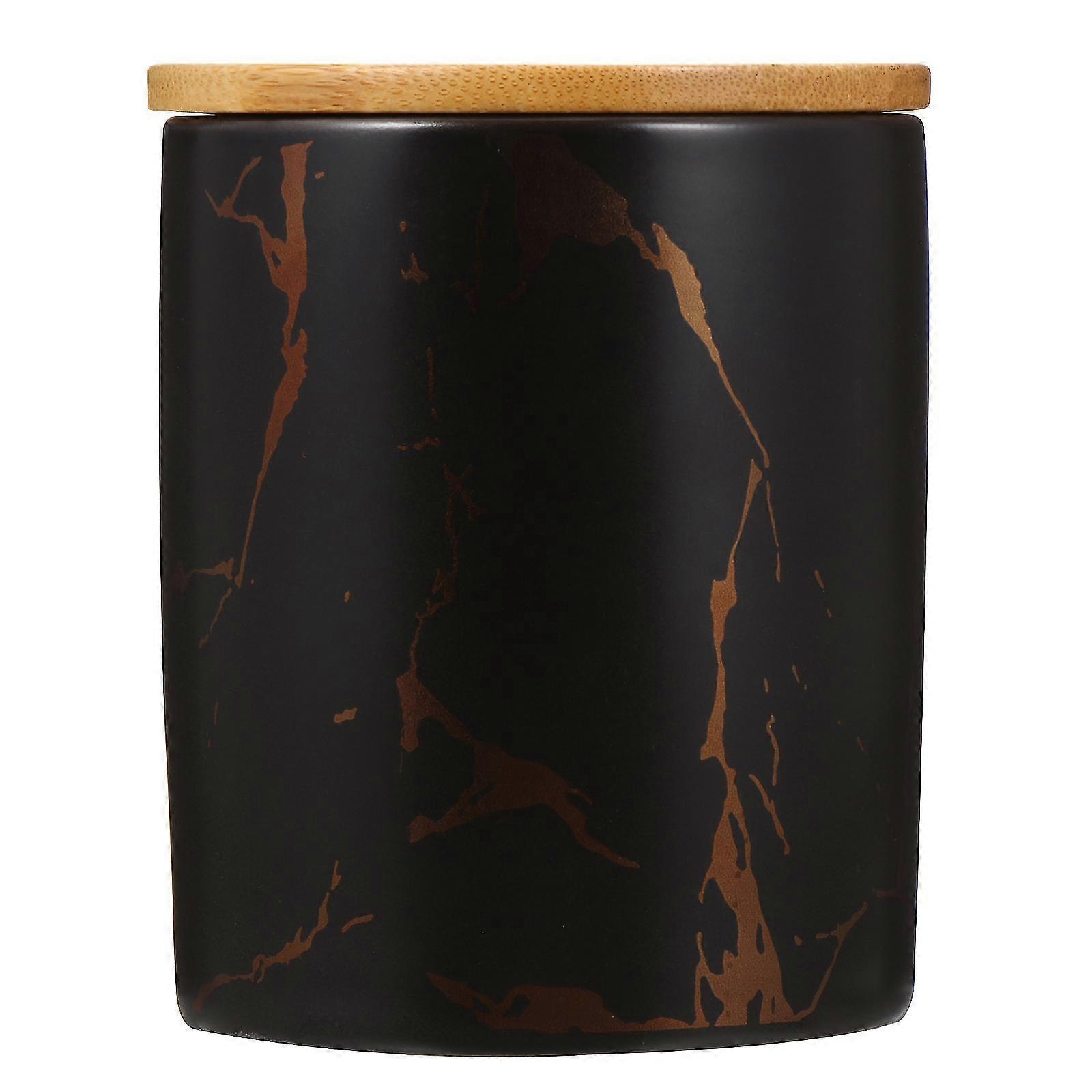 1pc Marble Grain Ceramic Sealing Can Storage Can Kitchen Storage Container