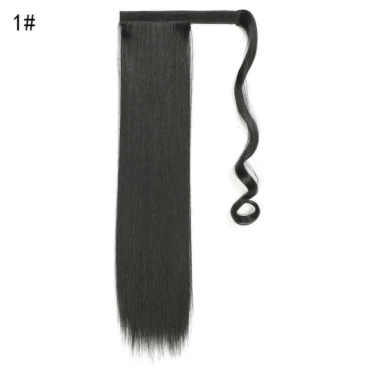 1PCS Ponytail Hairpiece Straight Hair Extension 55cm Long Synthetic Ponytail Hair Extension With Wrap Band Closure (MSTMWS-1#)