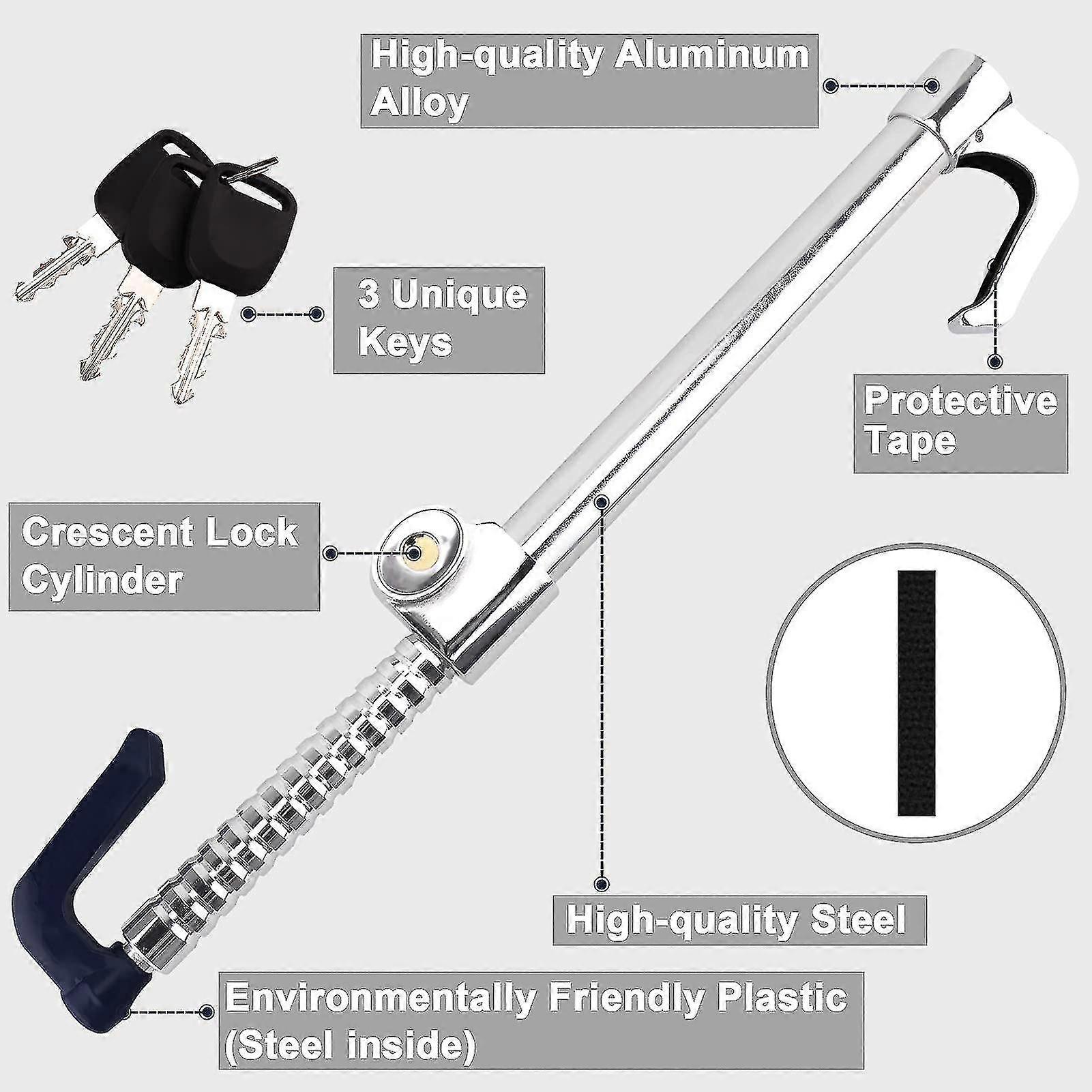 Yellow Twin Bar Steering Wheel Lock – Anti-Theft For Car, Van, Caravan – 2 Keys Included