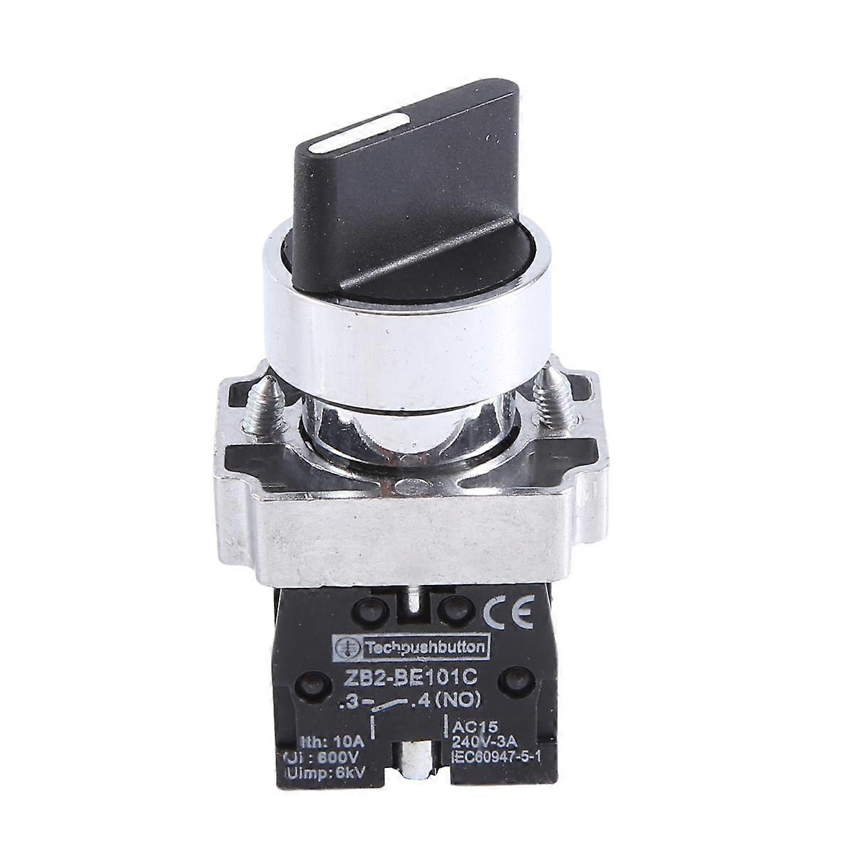 22mm Verrouillage 2 NO 3-Position Sélecteur Rotatif Sélecteur ZB2-BE101C Noir