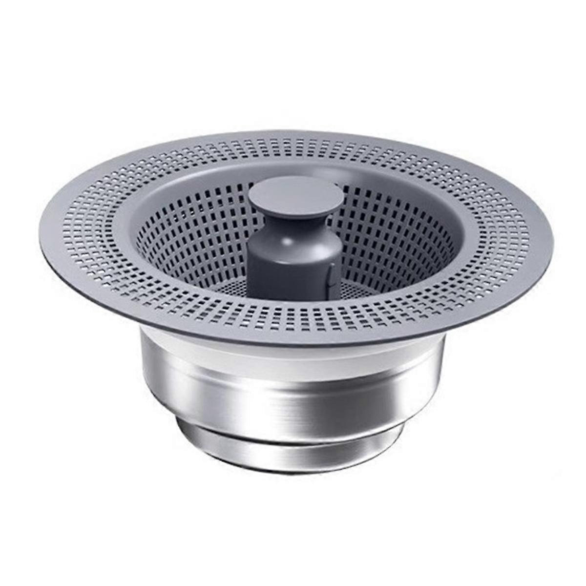 3-In- Sink Drainage Filter ABS Basket Stainless Steel -Up Sink Plug Quick Drainage Kitchen Sink Plug