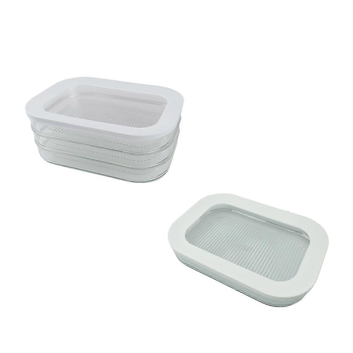 Meat Fridge Storage Containers Container with Lid for Meat Fridge Storage Box Suitable for Storing Bacon A