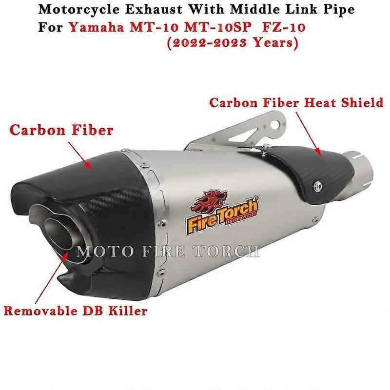 Motorrad auspuff flucht modifizierter schall dmpfer mit mittlerem verbindungs rohr db killer fr yamaha MT-10 MT-10SP FZ-10 fz mt 10 2022 2023