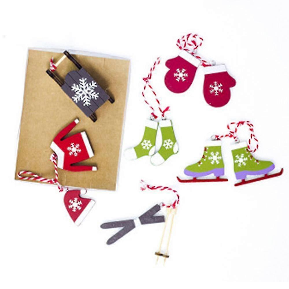 6 Piece Set Tree Ornts, hengende sett