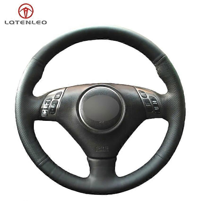 LQTENLEO Housse de volant de voiture cousue à la main en cuir artificiel PU noir pour Honda Accord 7 2002-2007 Acura TSX 2002-2007