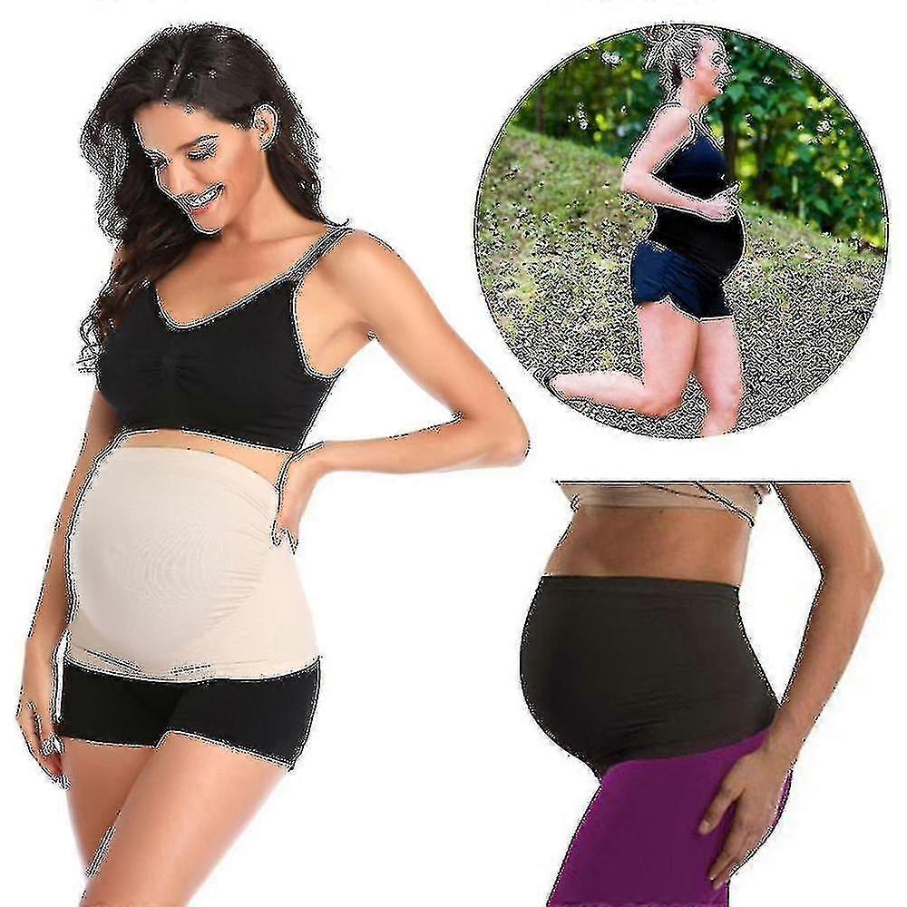 2 Pack Womens Maternity Belly Band Non-slip Silicone Stretch Pregnancy Support Belly Belt Bands Tw